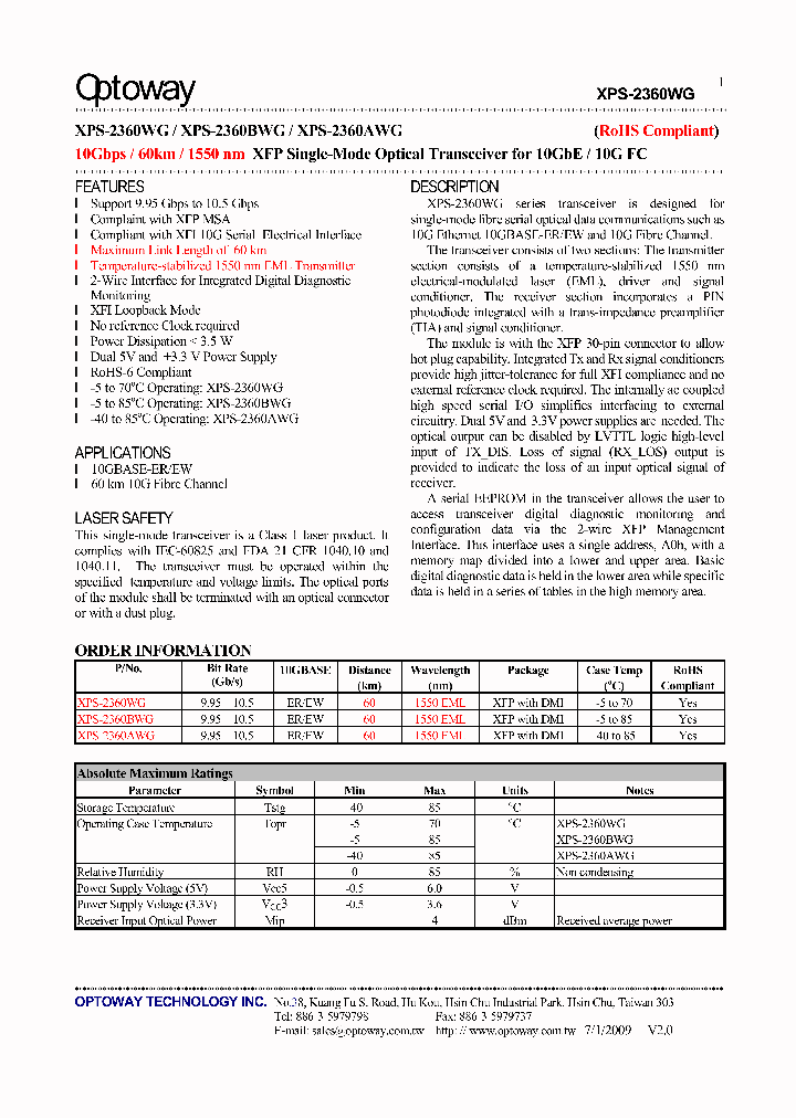 XPS-2360BWG_4565973.PDF Datasheet