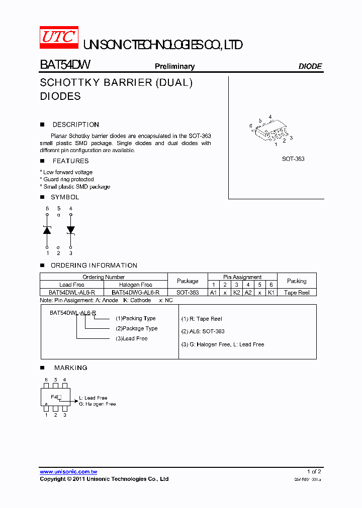 BAT54DWL-AL6-R_4567124.PDF Datasheet