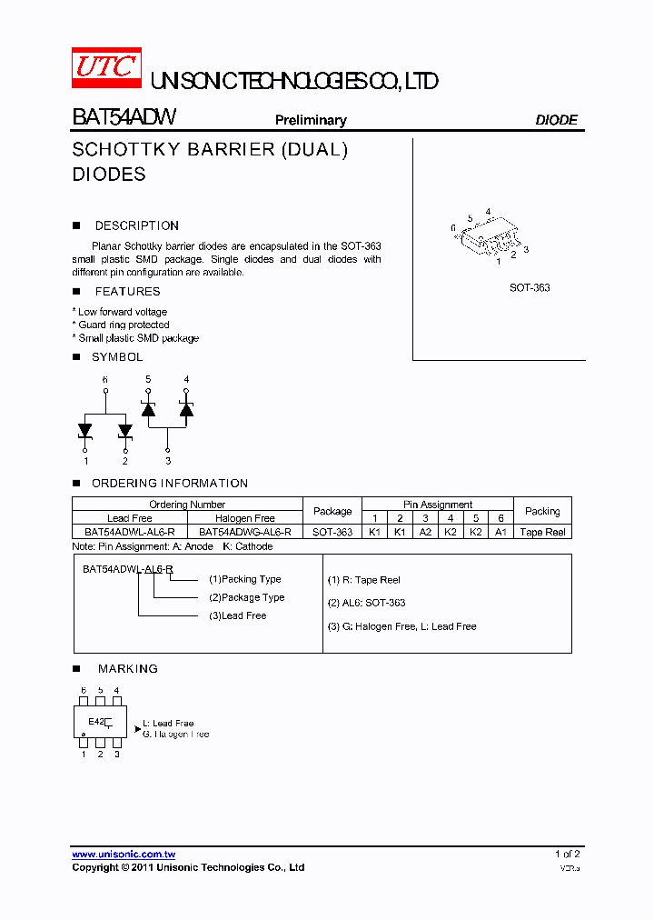 BAT54ADWL-AL6-R_4567122.PDF Datasheet