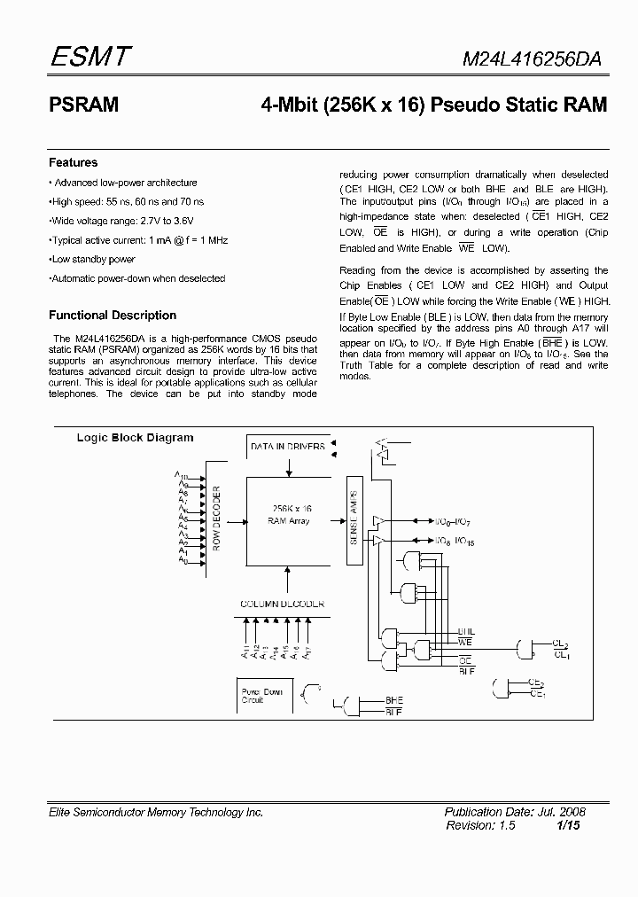 M24L416256DA-60BIG_4567248.PDF Datasheet