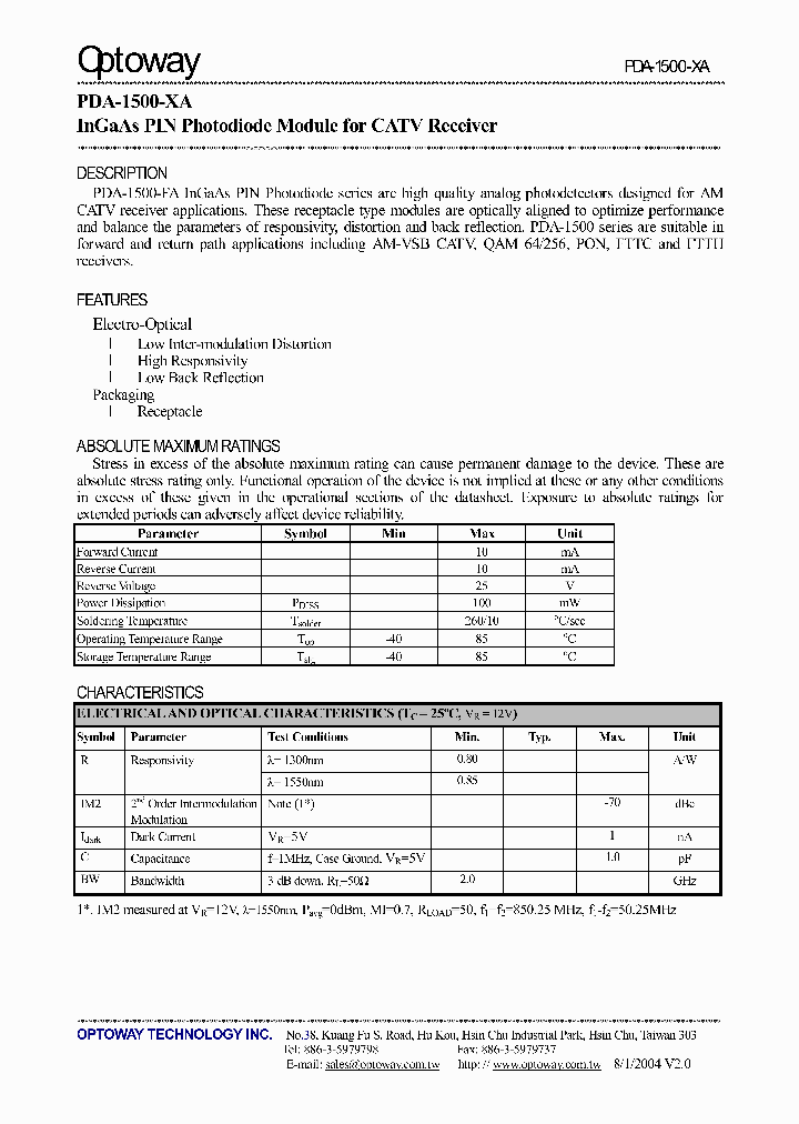 PDA-1500-XA_4567963.PDF Datasheet