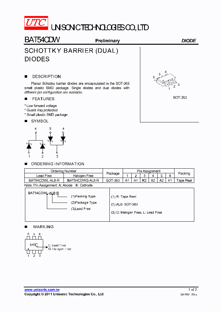 BAT54CDWL-AL6-R_4567123.PDF Datasheet
