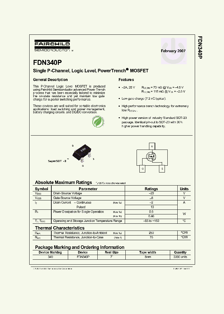FDN340P_4573738.PDF Datasheet