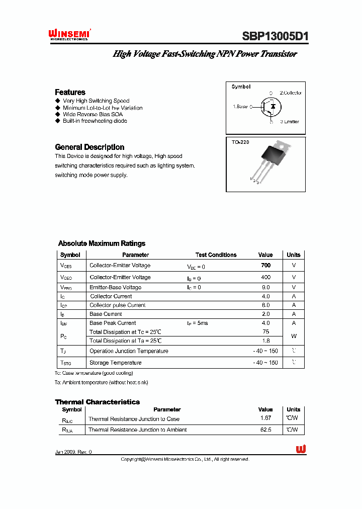SBP13005D1_4571213.PDF Datasheet