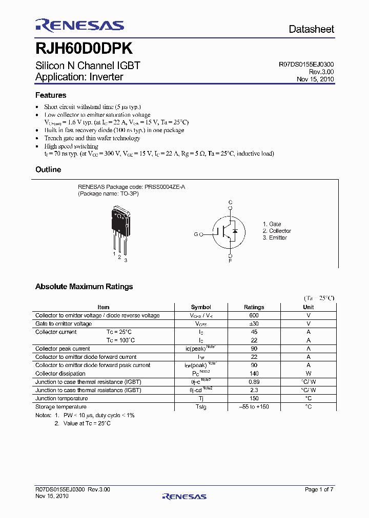RJH60D0DPK10_4572932.PDF Datasheet