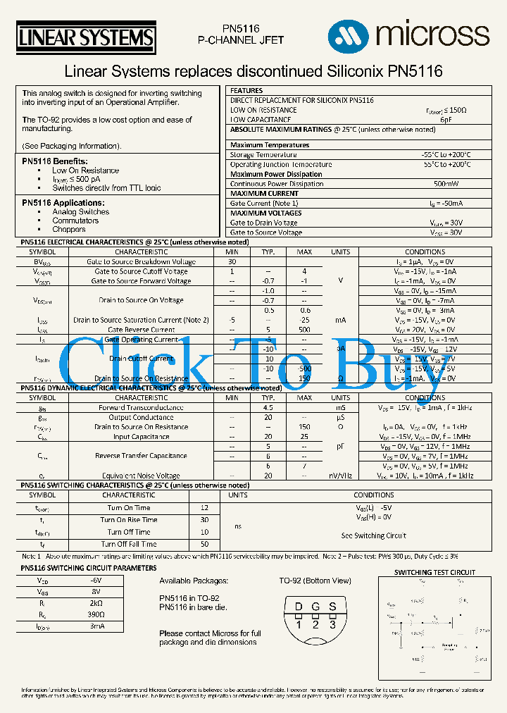 PN5116TO-92_4575889.PDF Datasheet