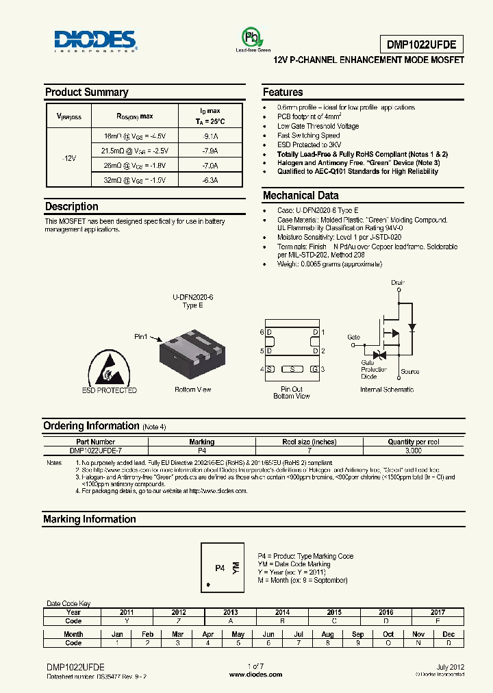 DMP1022UFDE_4574729.PDF Datasheet