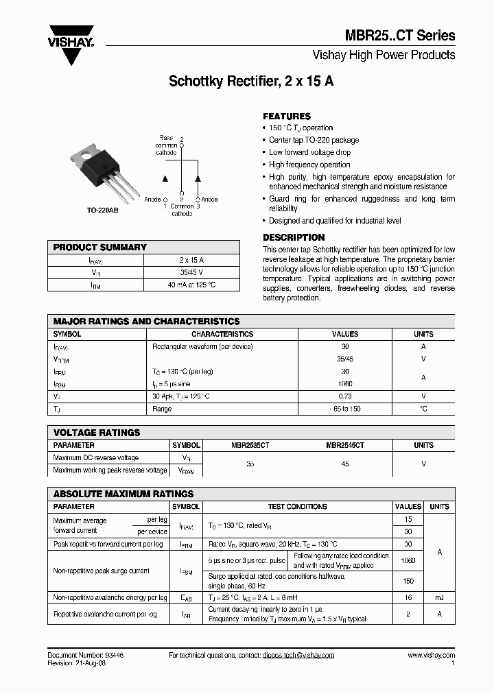 MBR2545CT_4579510.PDF Datasheet