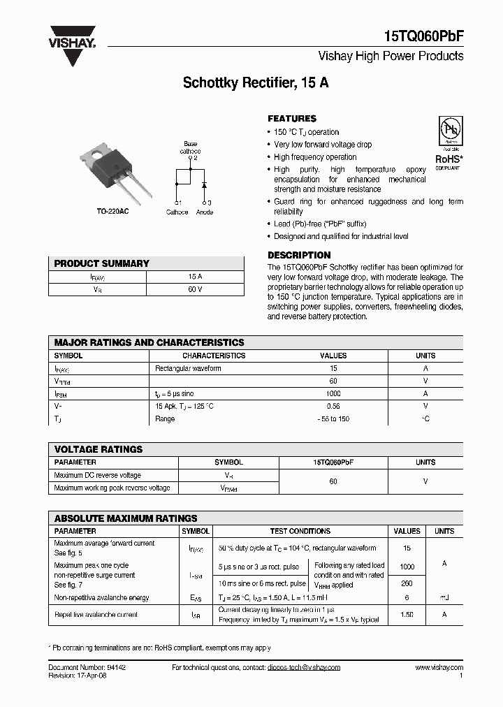 15TQ060PBF_4579337.PDF Datasheet
