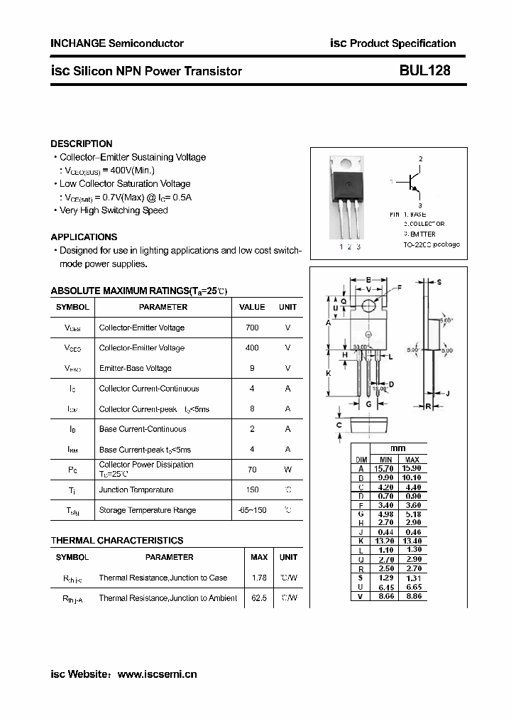 BUL128_4580868.PDF Datasheet