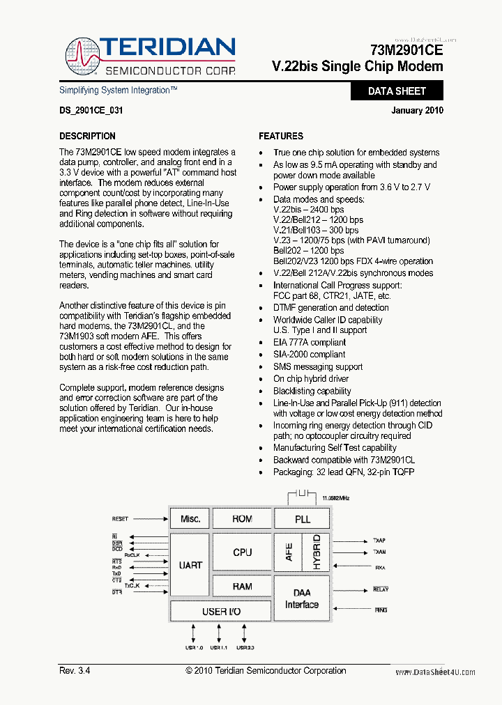 73M2901CE_4582829.PDF Datasheet