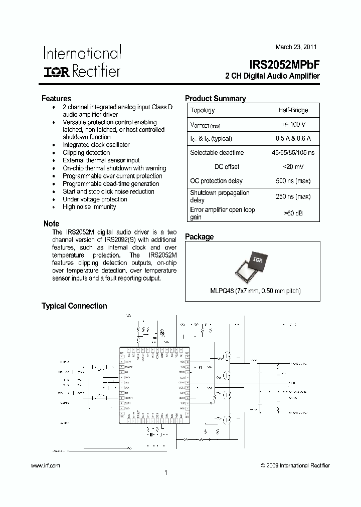 IRS2052MPBF_4584596.PDF Datasheet