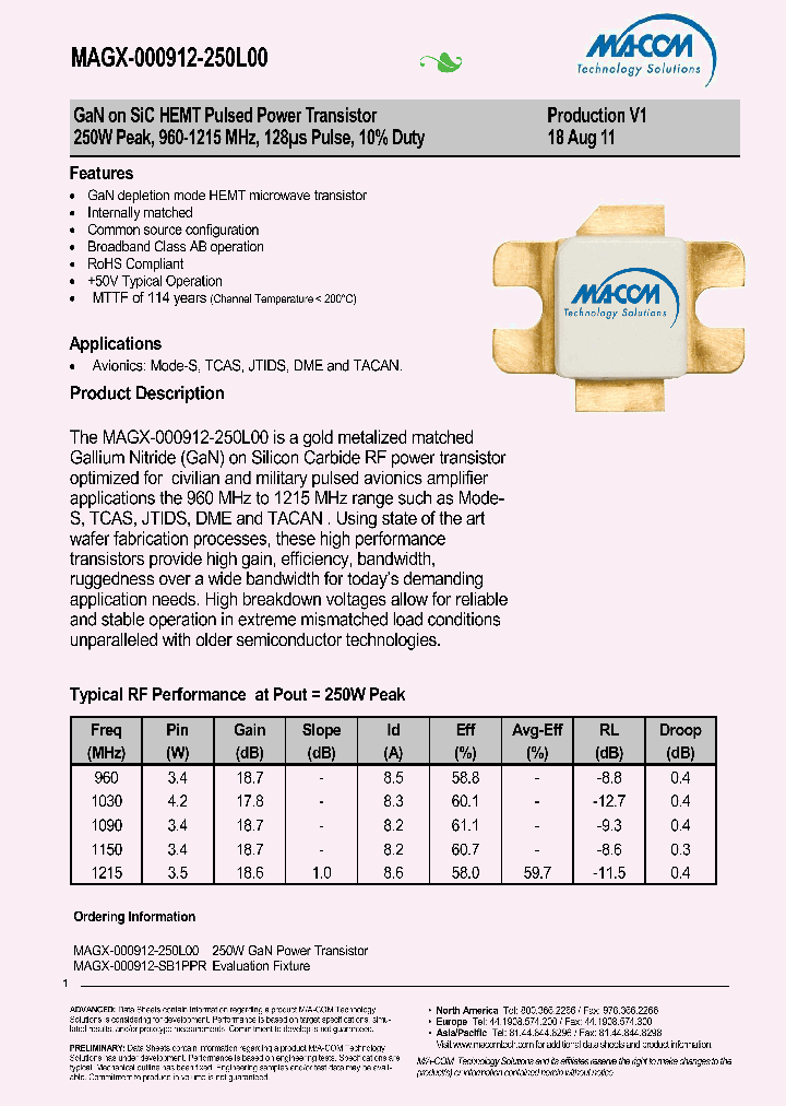 MAGX-000912-250L00_4585772.PDF Datasheet