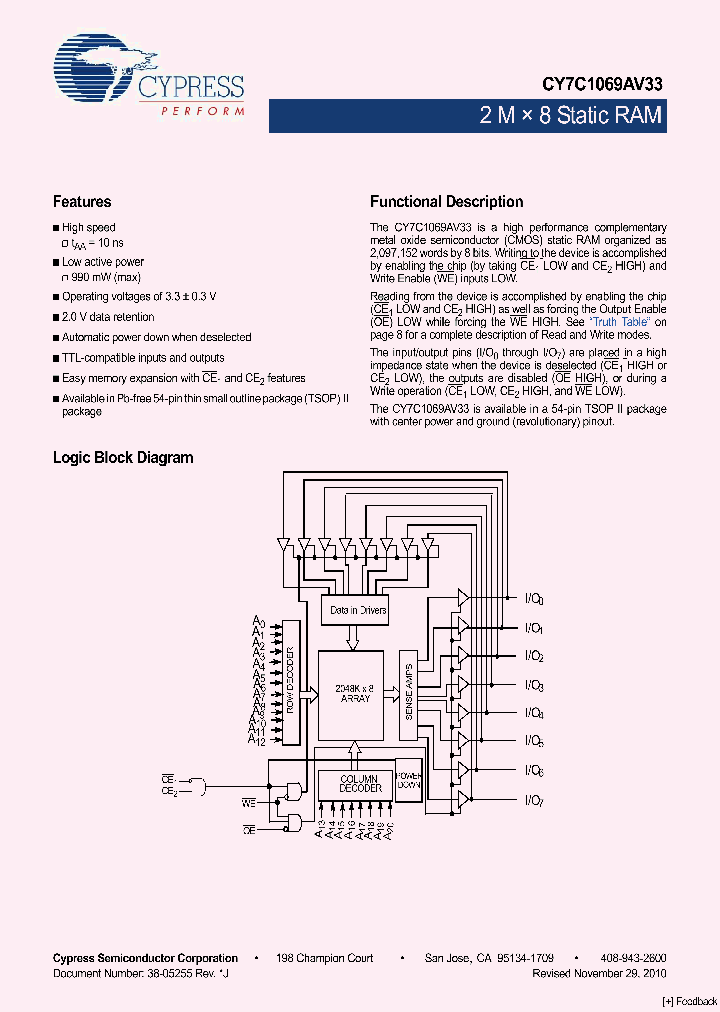 CY7C1069AV33-10ZXC_4586241.PDF Datasheet