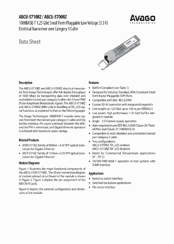 AFBR-5710Z_4589944.PDF Datasheet