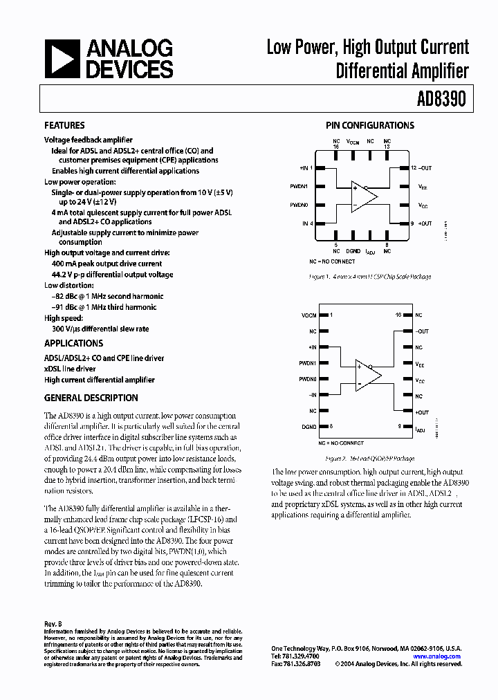 AD8390ACPZ-R2_4590130.PDF Datasheet