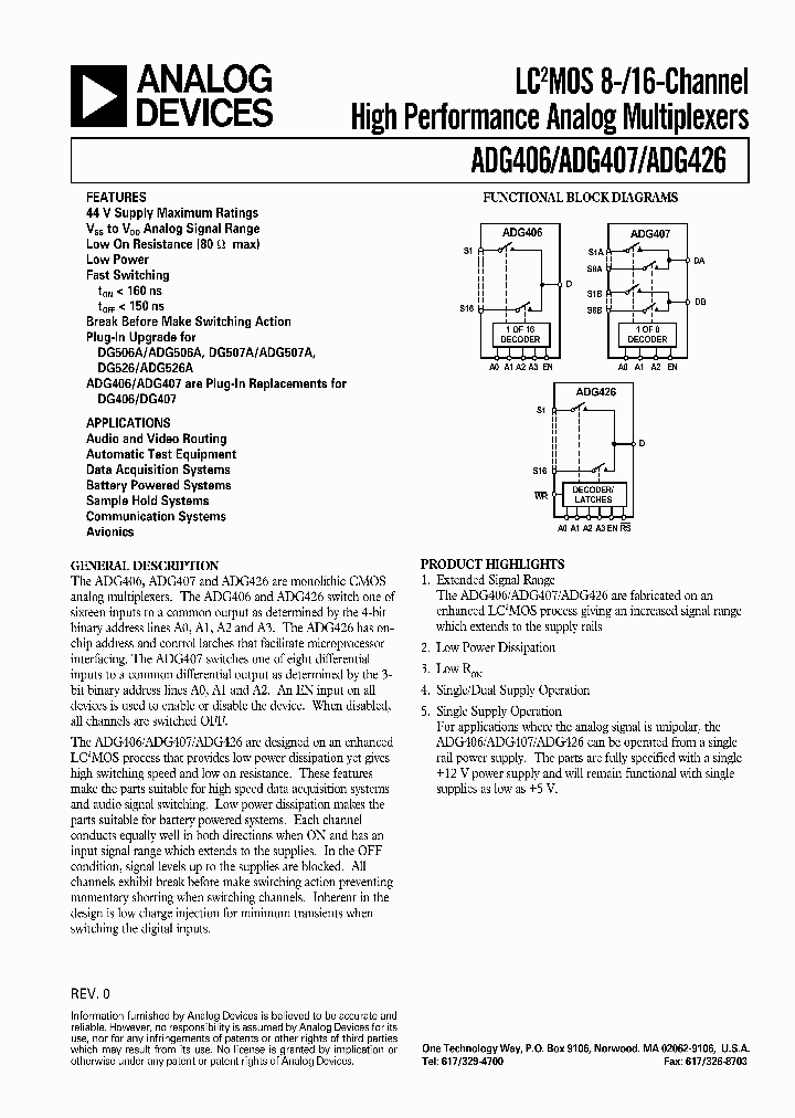 ADG406_4594559.PDF Datasheet