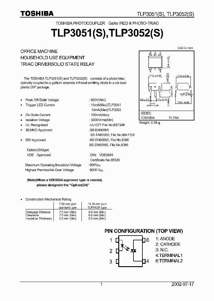 TLP3052S_4596859.PDF Datasheet