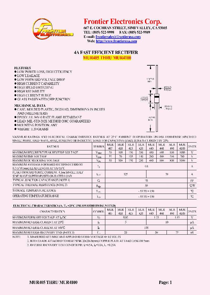 MUR460_4597709.PDF Datasheet