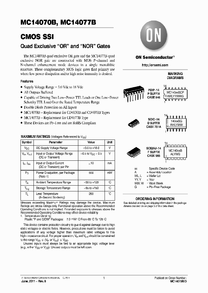 MC14070BCPG_4598526.PDF Datasheet