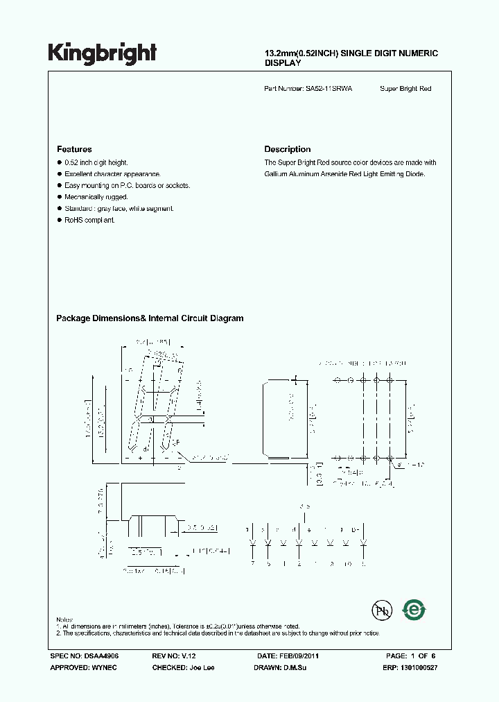 SA52-11SRWA11_4599416.PDF Datasheet