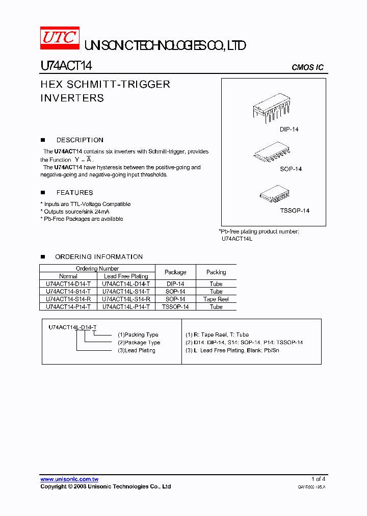 U74ACT14-D14-T_4602785.PDF Datasheet