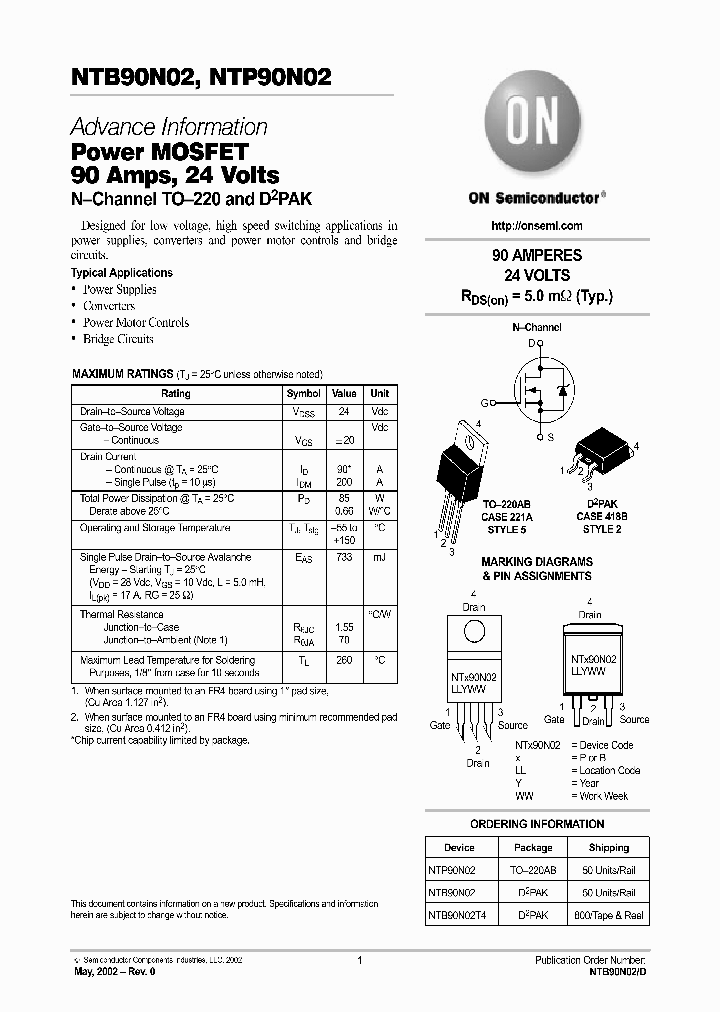 NTB90N02-D_4606505.PDF Datasheet