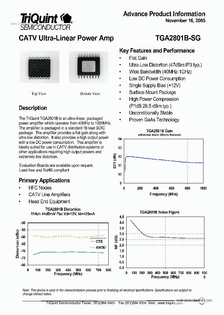 TGA2801B-SG_4610096.PDF Datasheet