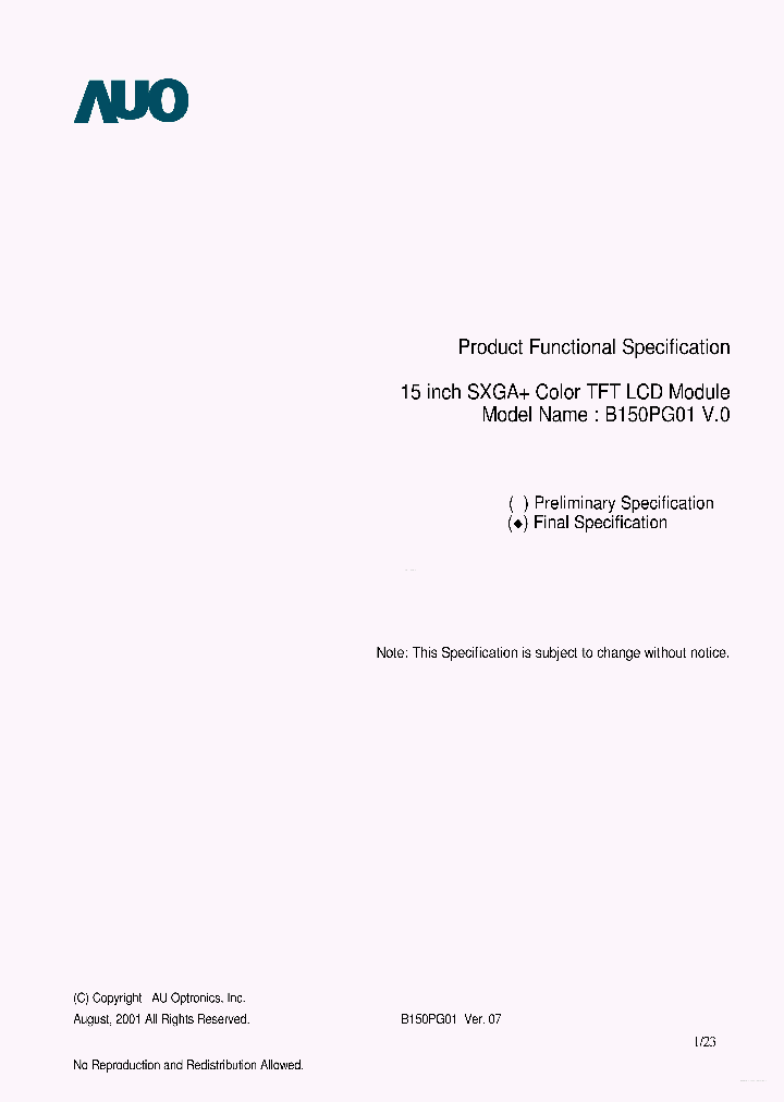 B150PG01-V0_4610562.PDF Datasheet
