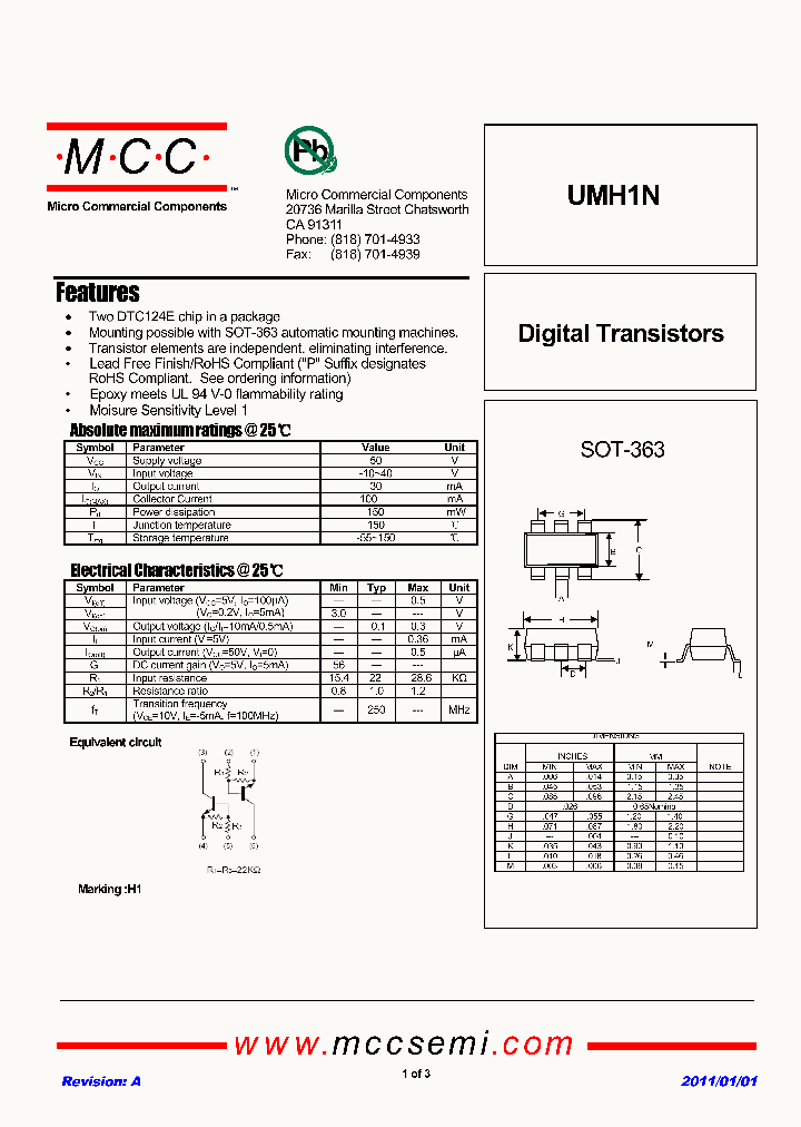 UMH1N11_4612560.PDF Datasheet