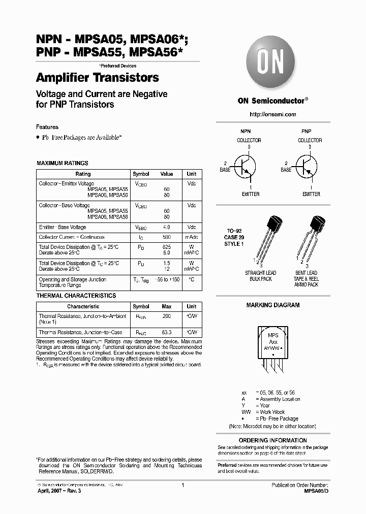 MPSA05RLRMG_4614623.PDF Datasheet