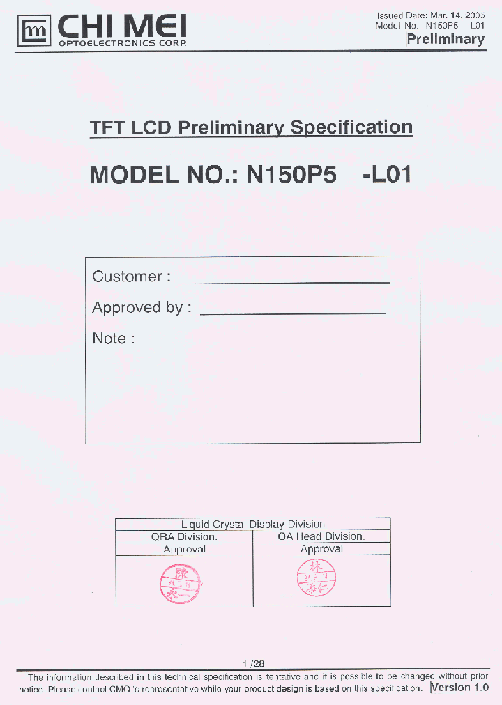 N150P5-L01_4615597.PDF Datasheet