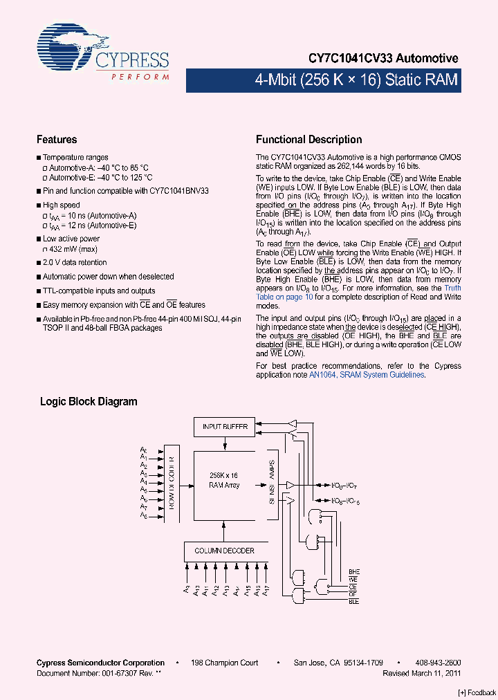 CY7C1041CV33-12BAXE_4616307.PDF Datasheet