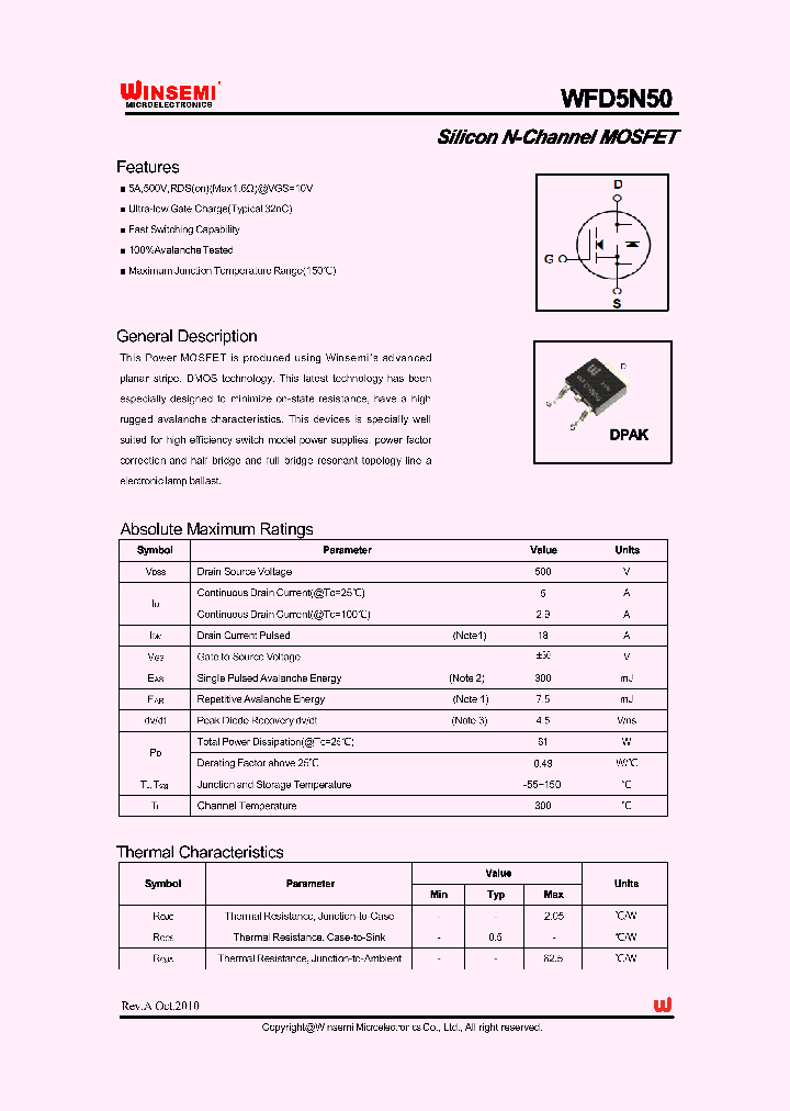WFD5N50_4617717.PDF Datasheet