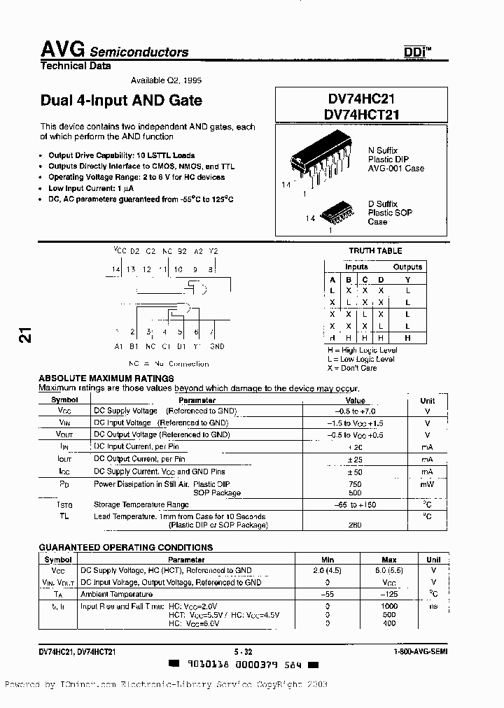 DV74HCT21D_4618525.PDF Datasheet