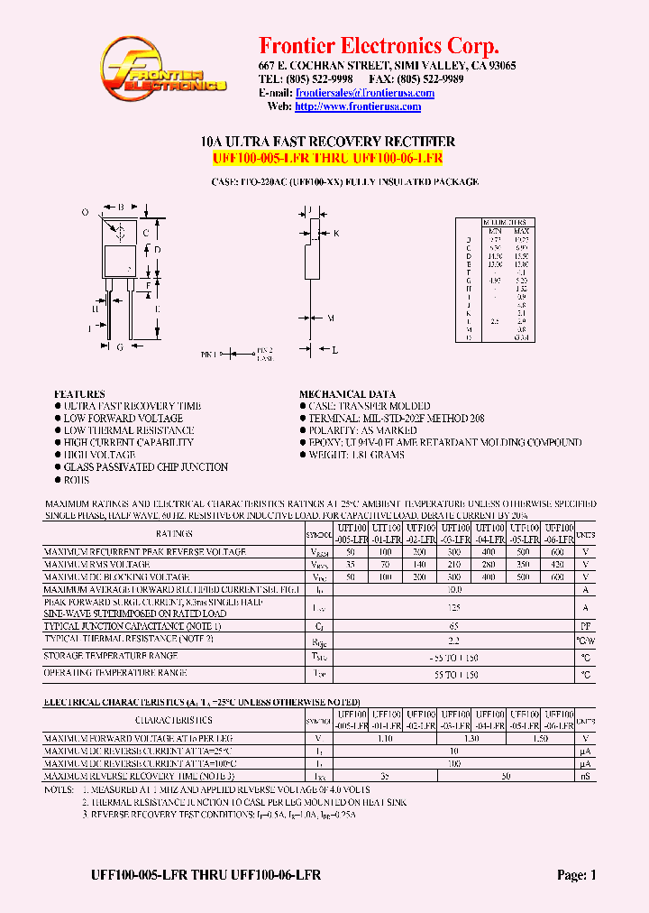 UFF100-005-LFR_4619341.PDF Datasheet