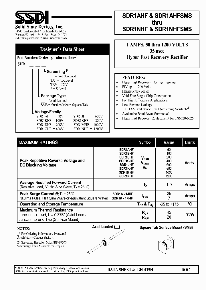 SDR1BHF_4619585.PDF Datasheet