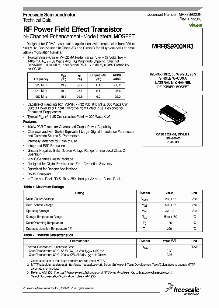 MRF8S9200NR310_4620206.PDF Datasheet