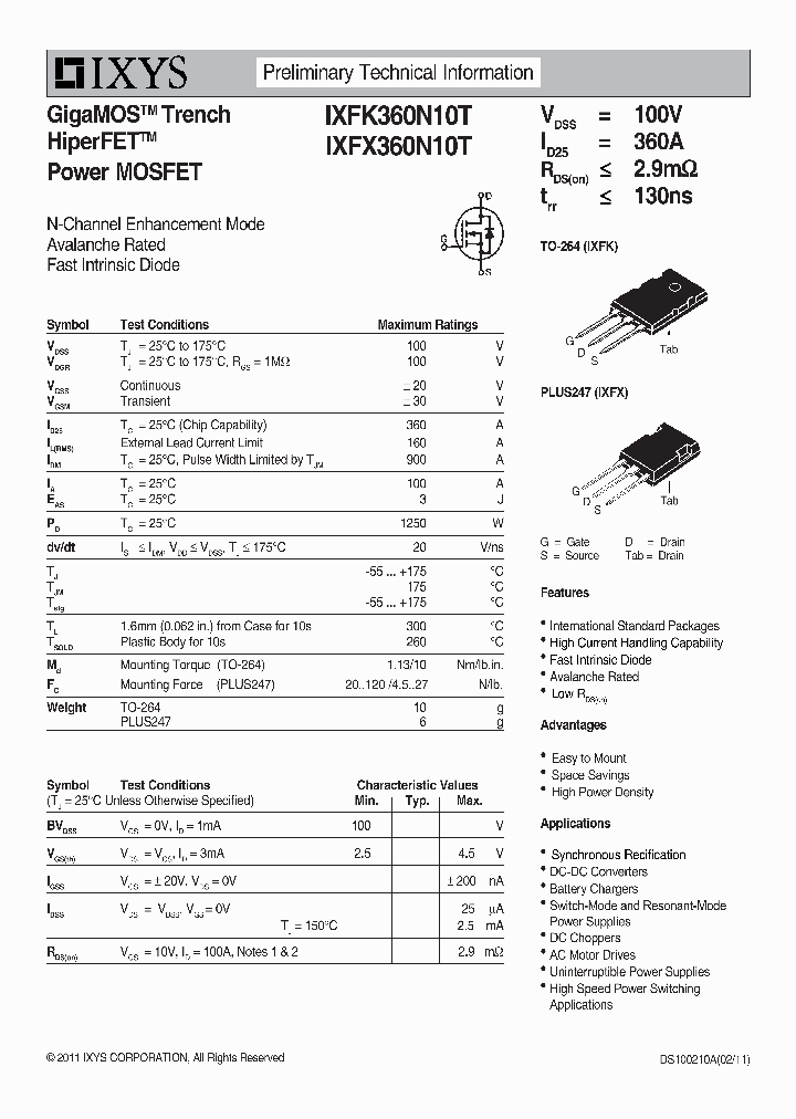 IXFK360N10T_4621613.PDF Datasheet