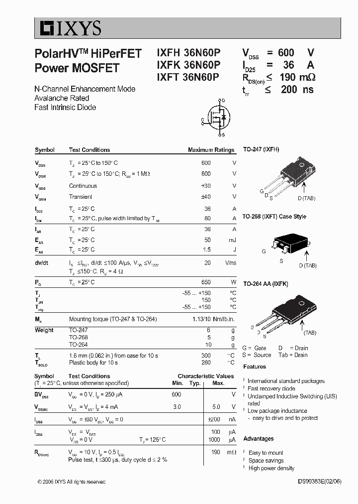 IXFK36N60P_4621615.PDF Datasheet