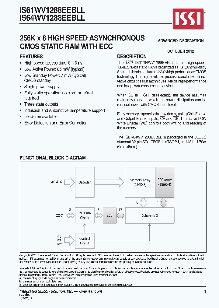 IS64WV1288EEBLL-10KLA1_4622199.PDF Datasheet