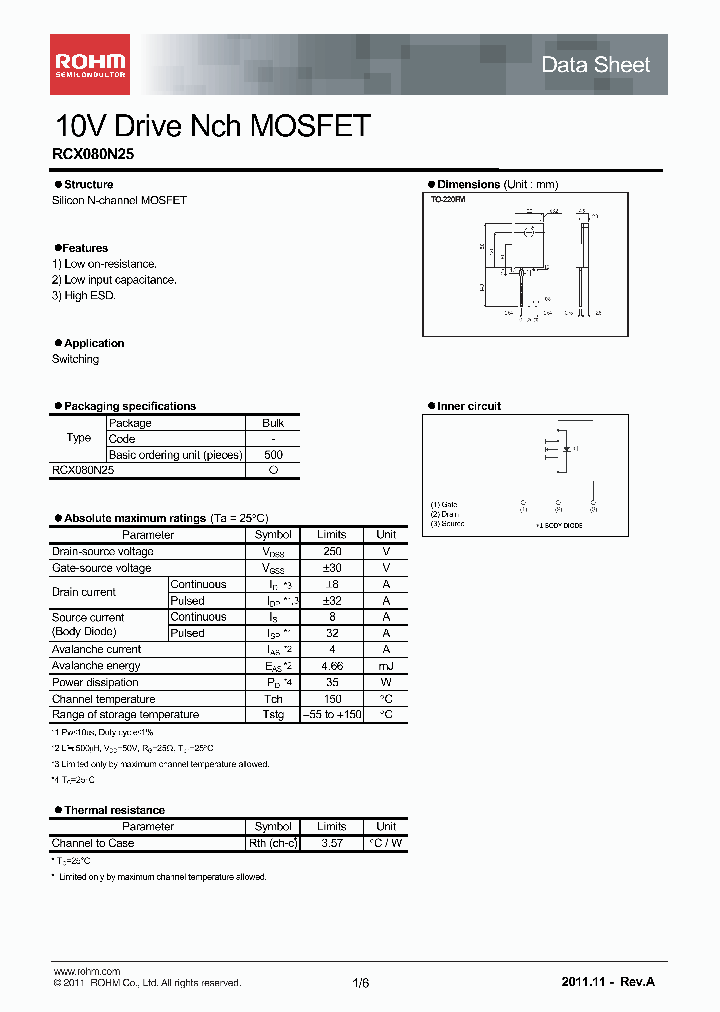 RCX080N25_4622658.PDF Datasheet