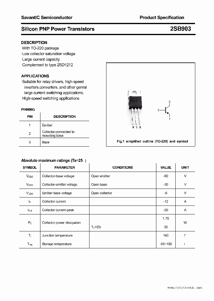 2SB903_4623302.PDF Datasheet