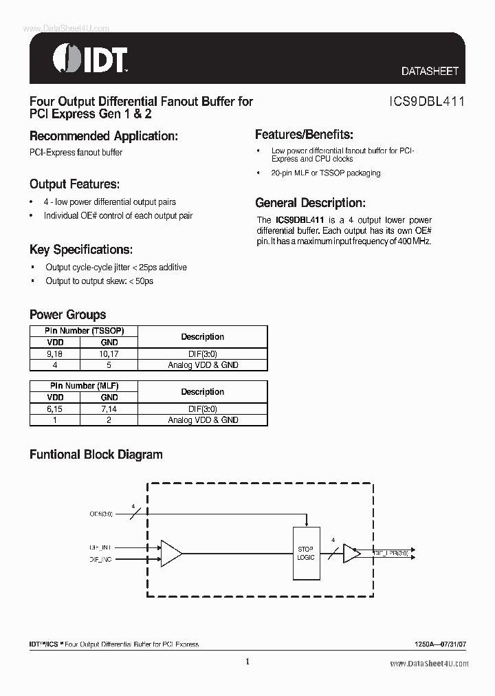 ICS9DBL411_4623592.PDF Datasheet