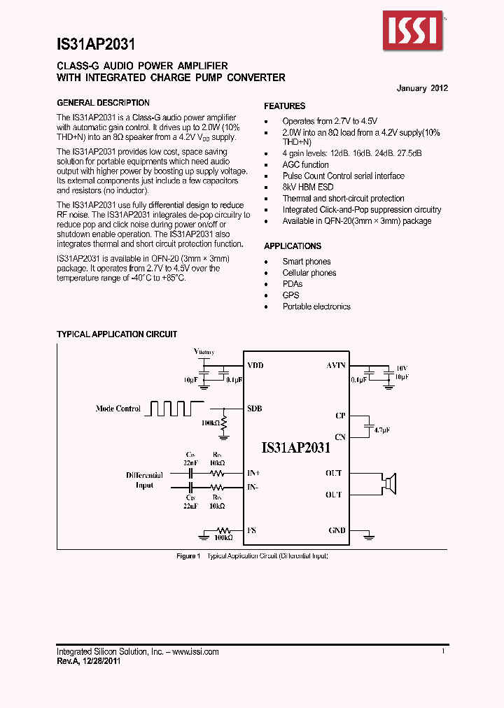IS31AP2031_4624250.PDF Datasheet