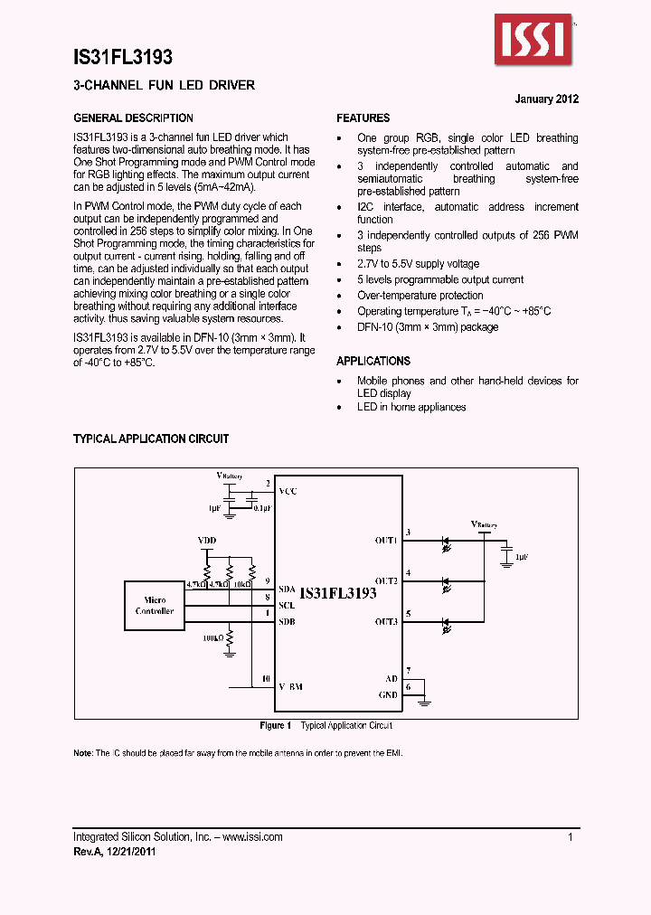 IS31FL3193_4624271.PDF Datasheet