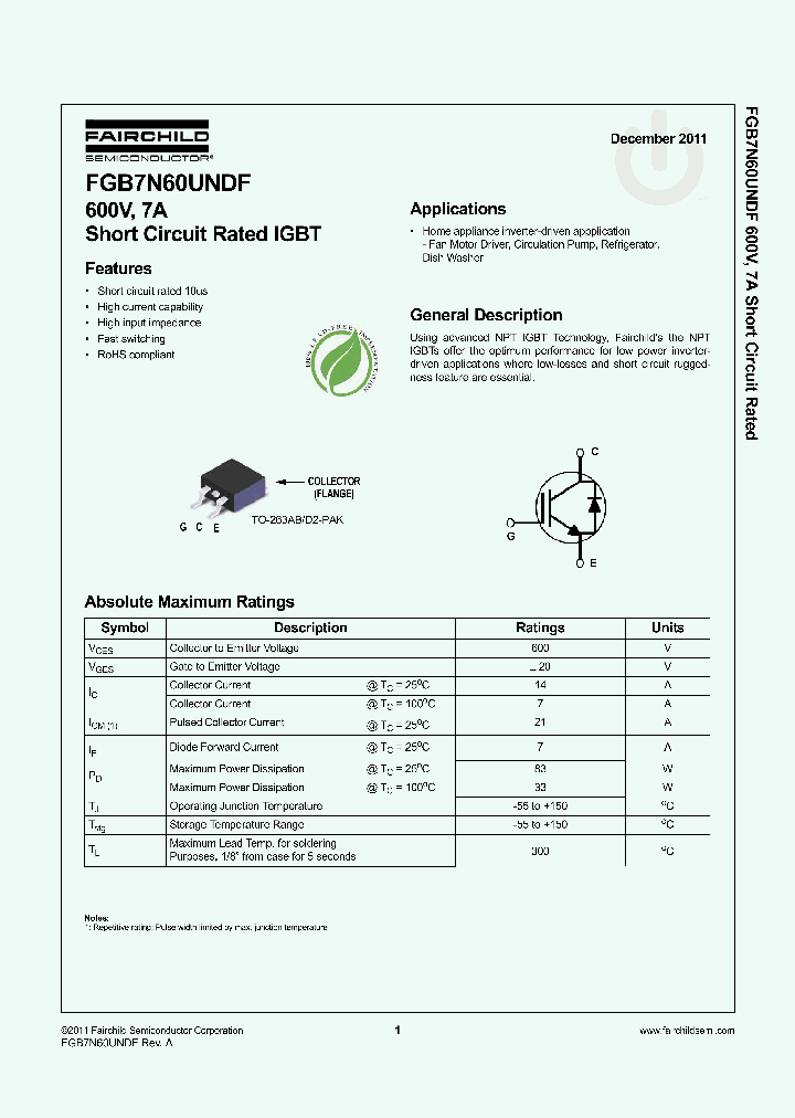 FGB7N60UNDF_4624423.PDF Datasheet