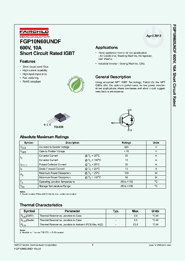 FGP10N60UNDF_4624424.PDF Datasheet
