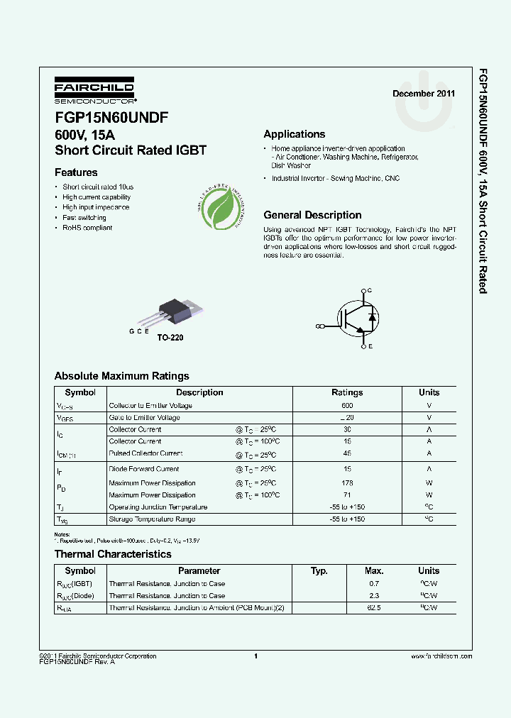 FGP15N60UNDF_4624425.PDF Datasheet