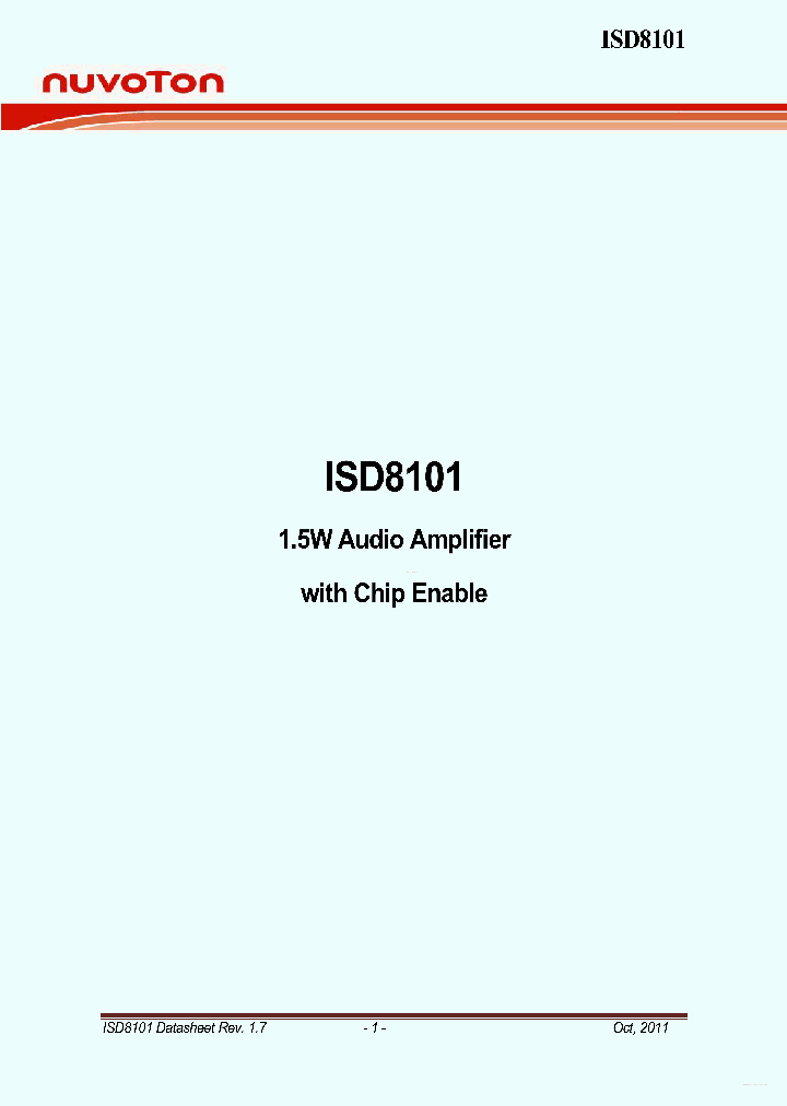 ISD8101_4625136.PDF Datasheet